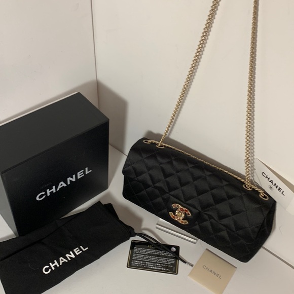 CHANEL Rare Rectangular East West Precious Gem Jewel Black💕Pink Bijoux Gold Bag - Picture 13 of 16